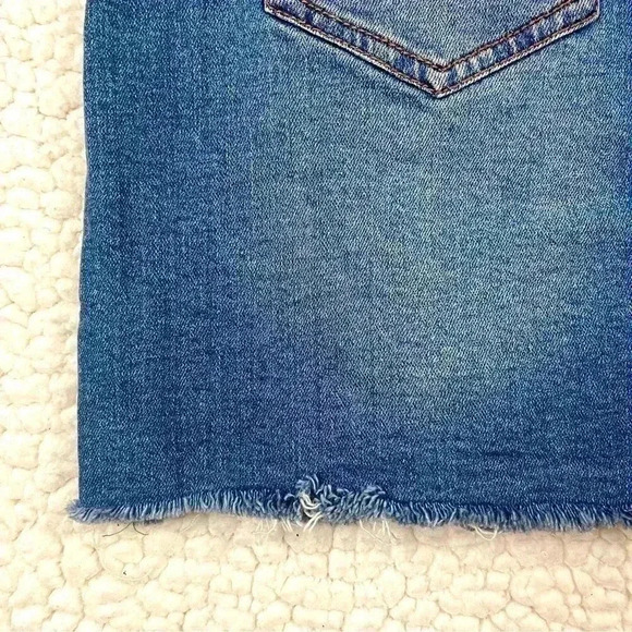 Black Label High Waisted Distressed Faded Mini Stretch Jean Skirt Size L - Picture 11 of 15